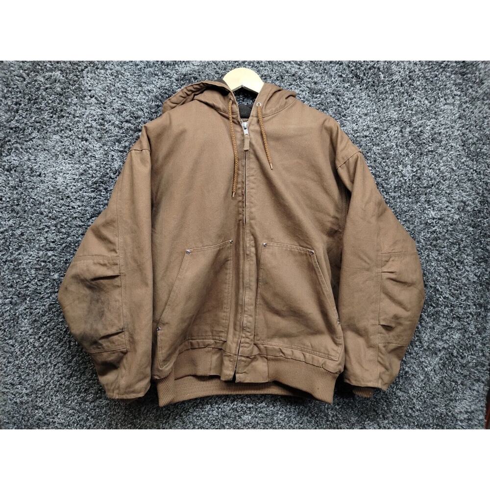 Lakin McKey Trading Canvas Jacket Men XLR XL Reg Brown Hooded Lined Workwear KEY